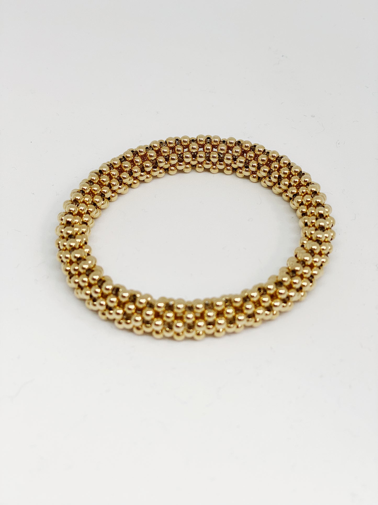 Beaded Stretch Bracelet in Gold or Silver