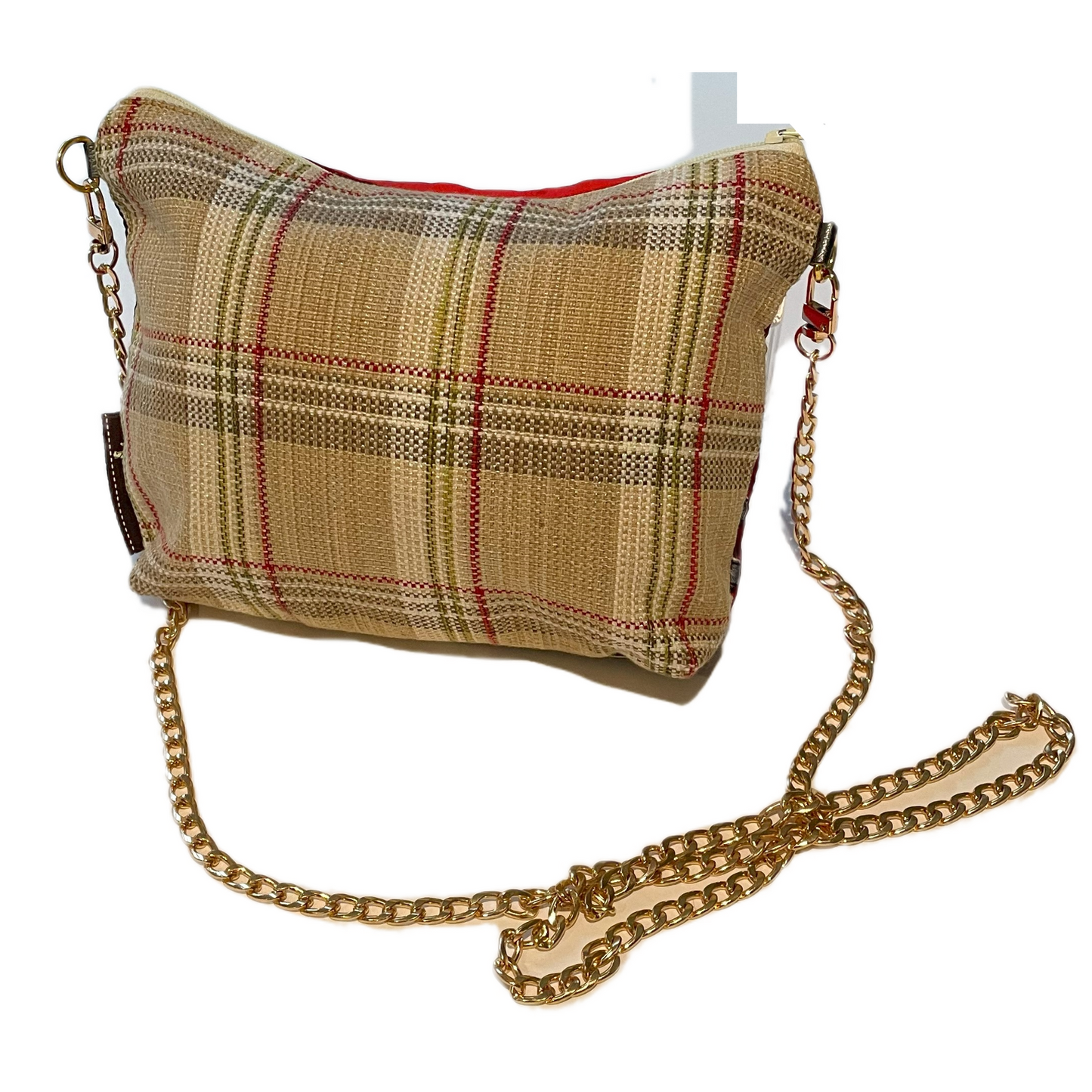 Couvertures et Tenues du Jour Red Vintage Scarf Crossbody Bag