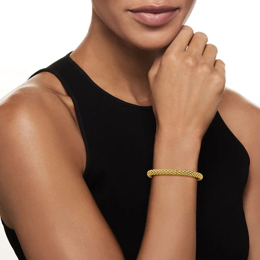 Beaded Stretch Bracelet in Gold or Silver